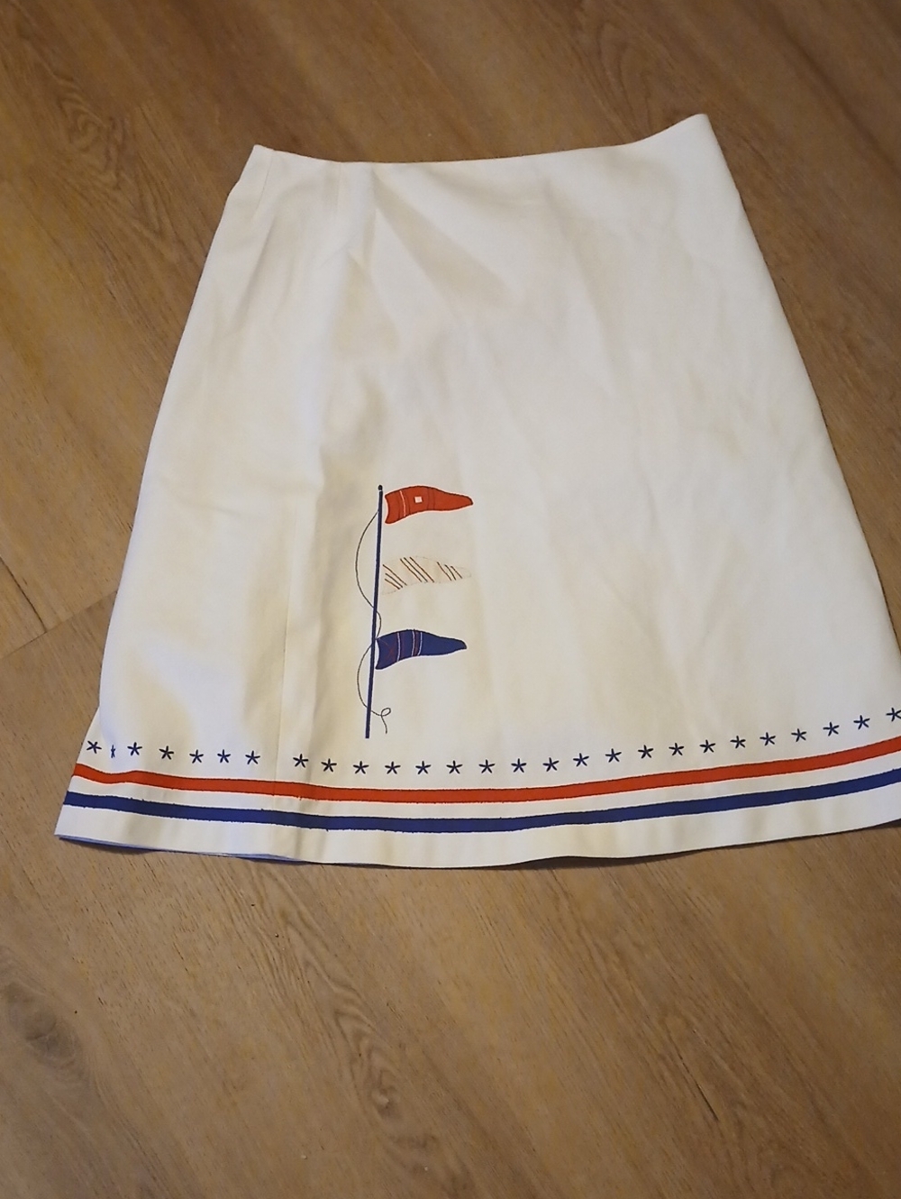 J. McLaughlin Women's White Nautical Flag A-Line Skirt